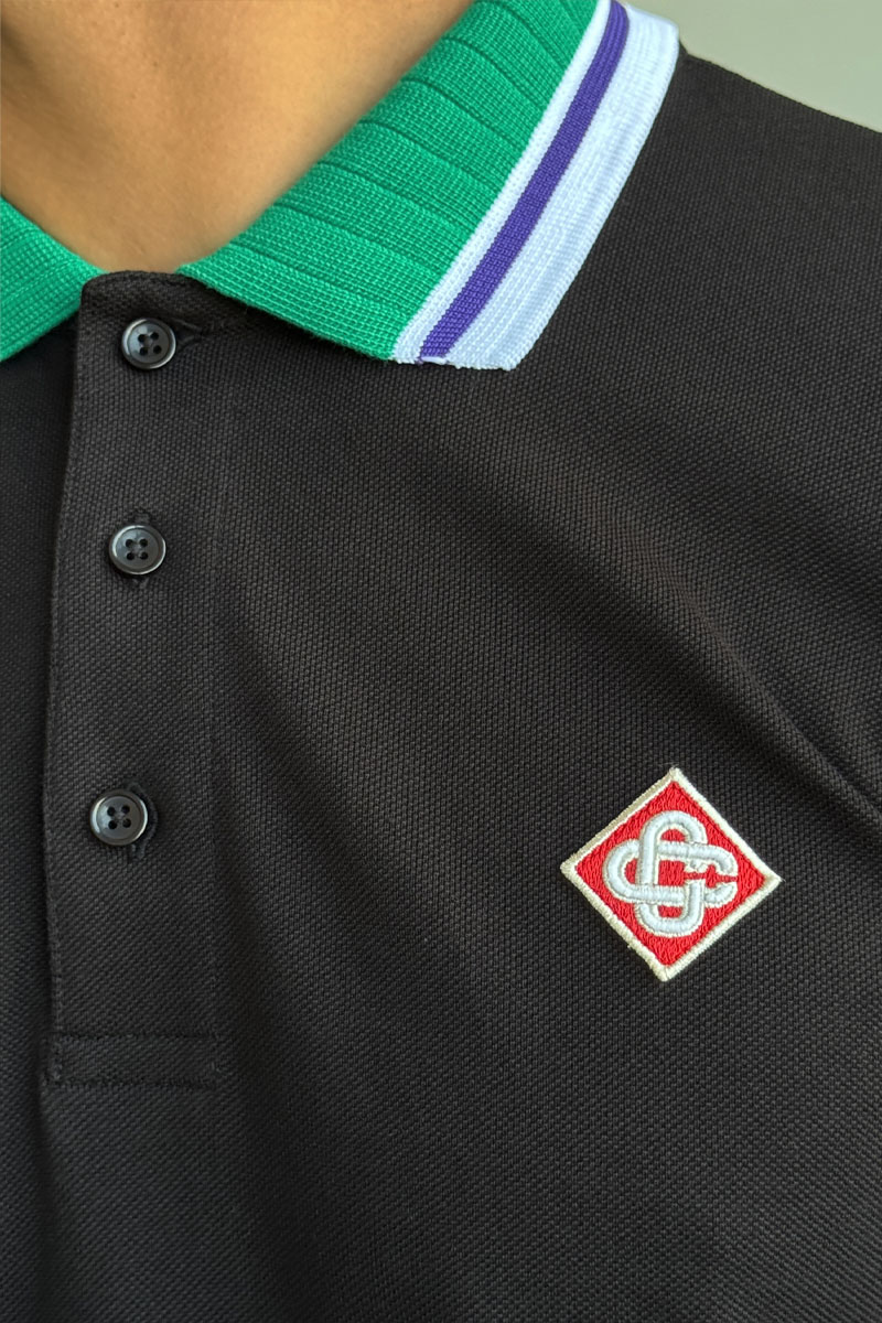 Casablanca Поло чёрного цвета logo-emblem