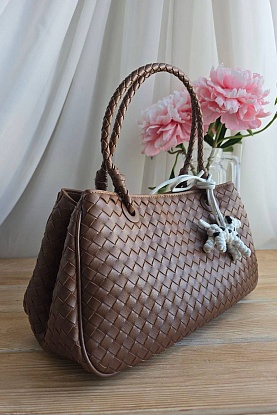 Кожаная сумка Basket 30x20 см - Brown