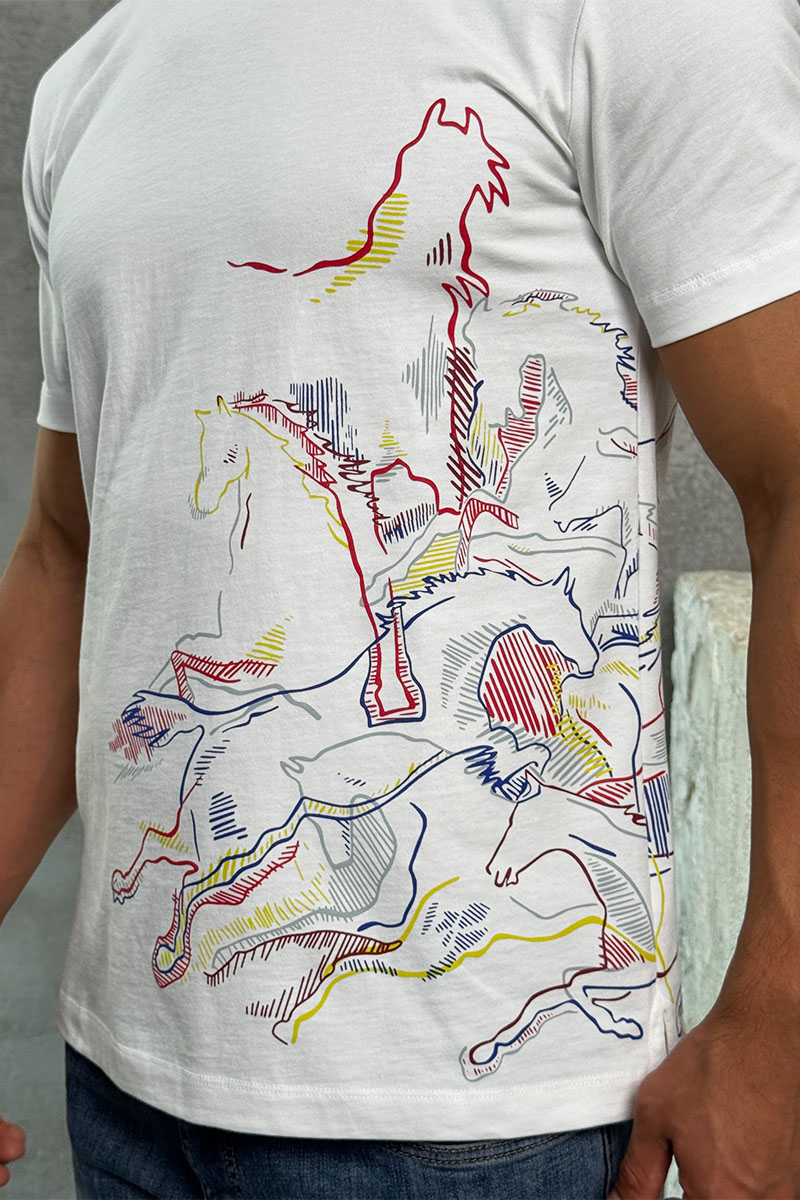 Hermes Мужская белая футболка 