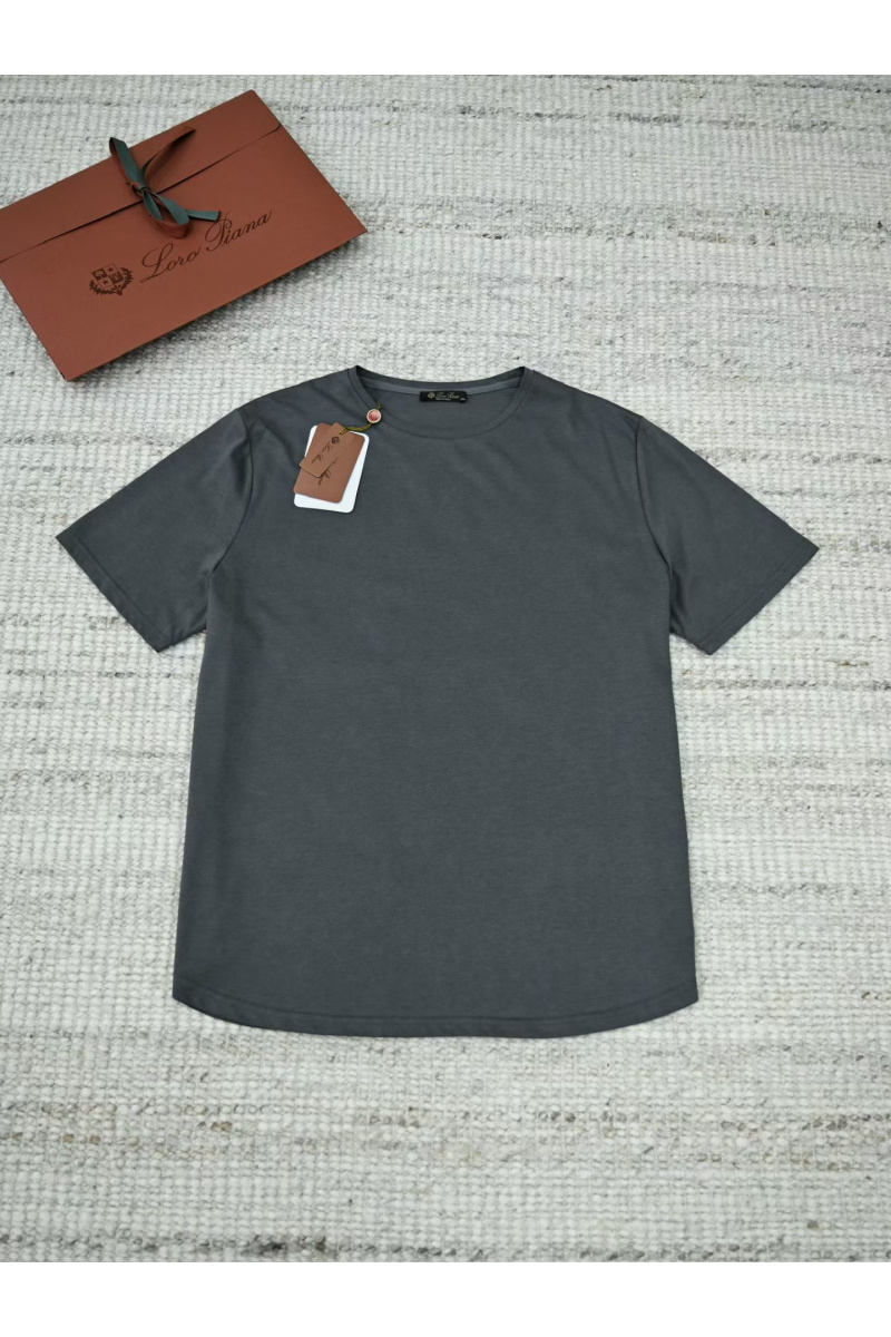 Loro Piana Мужская тёмно-серая футболка premium
