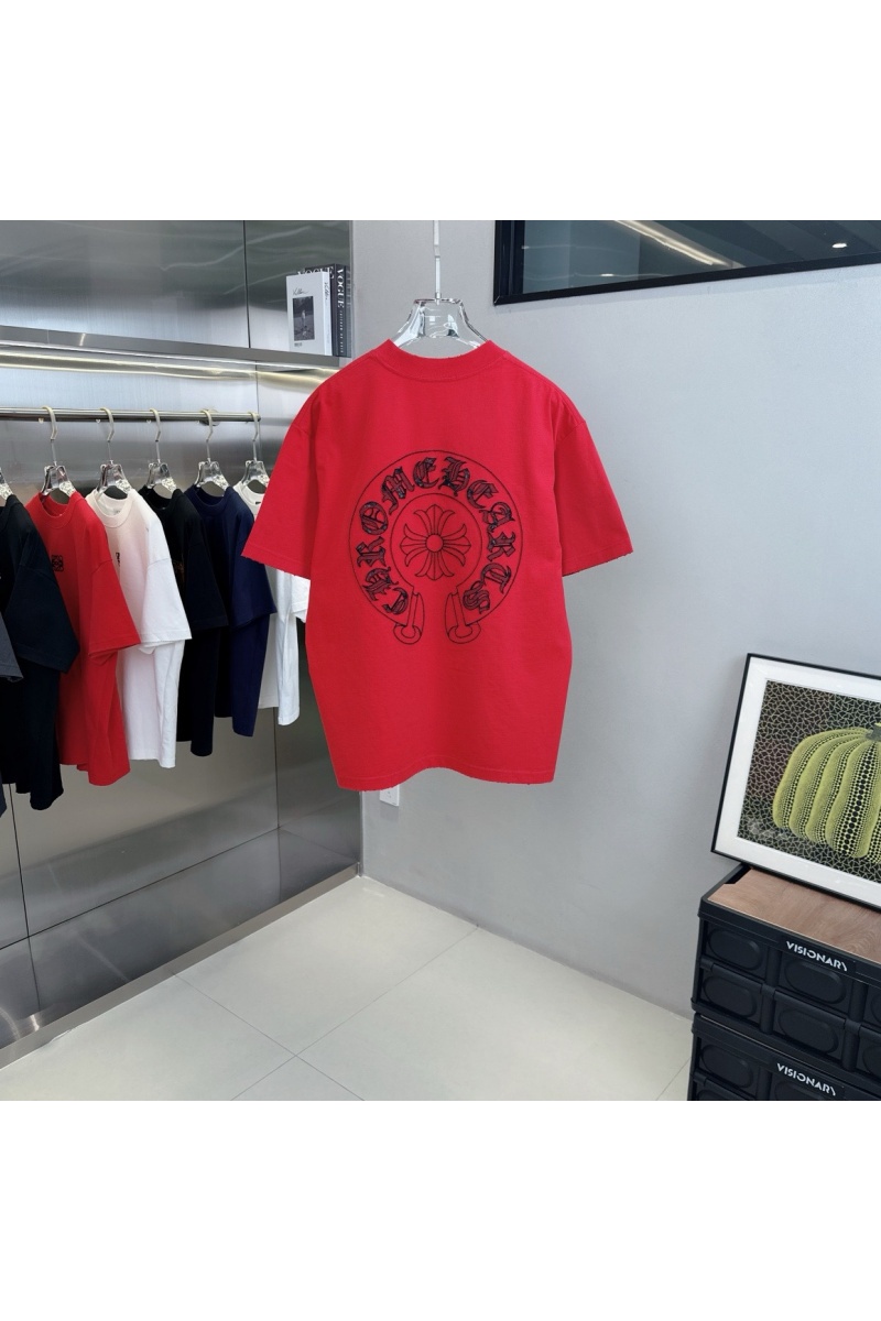 Chrome Hearts Красная оверсайз футболка Premium