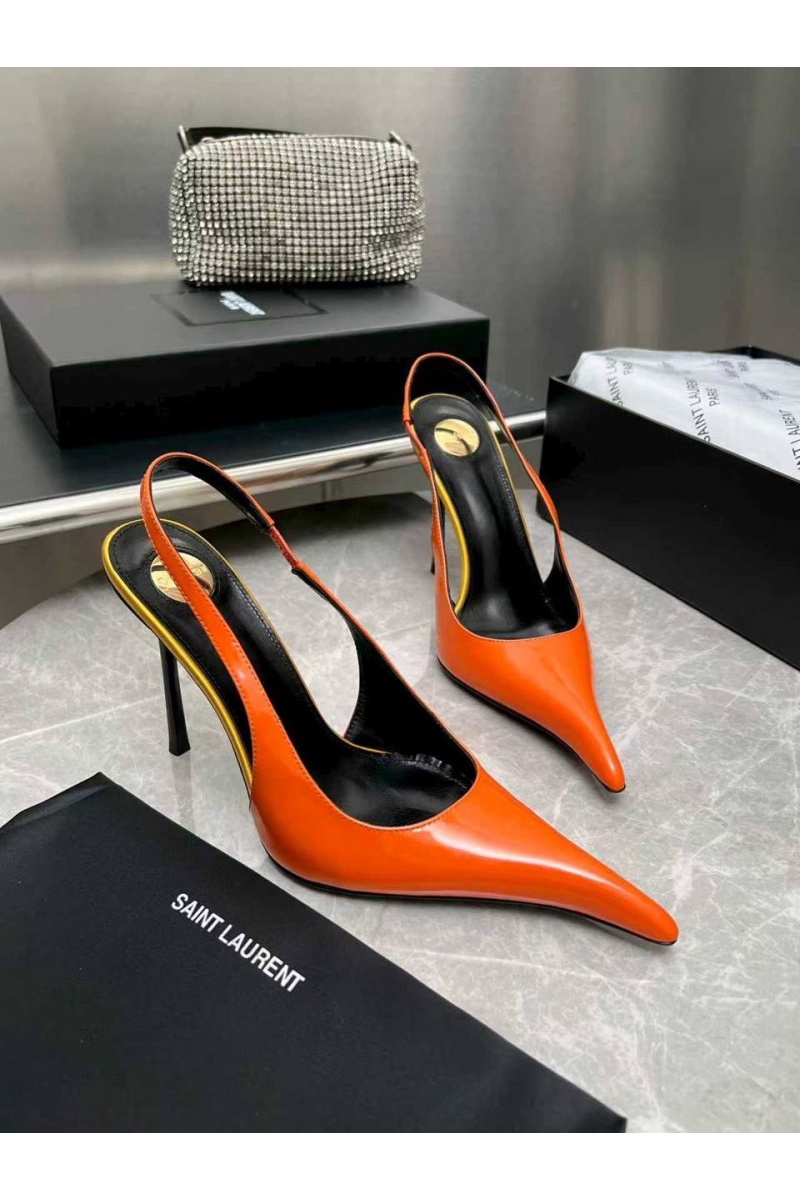 Yves Saint Laurent Женские кожаные туфли на каблуке premium