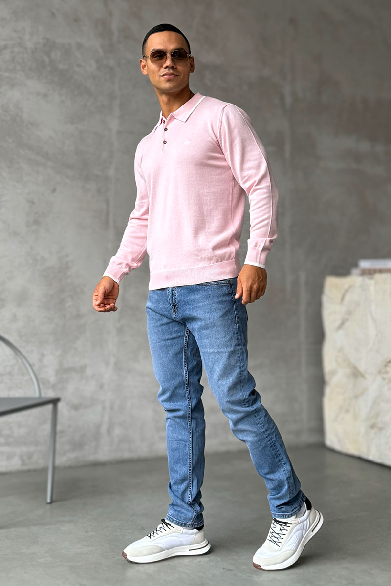 Etro Поло с длинным рукавом Pegaso logo - Pink 
