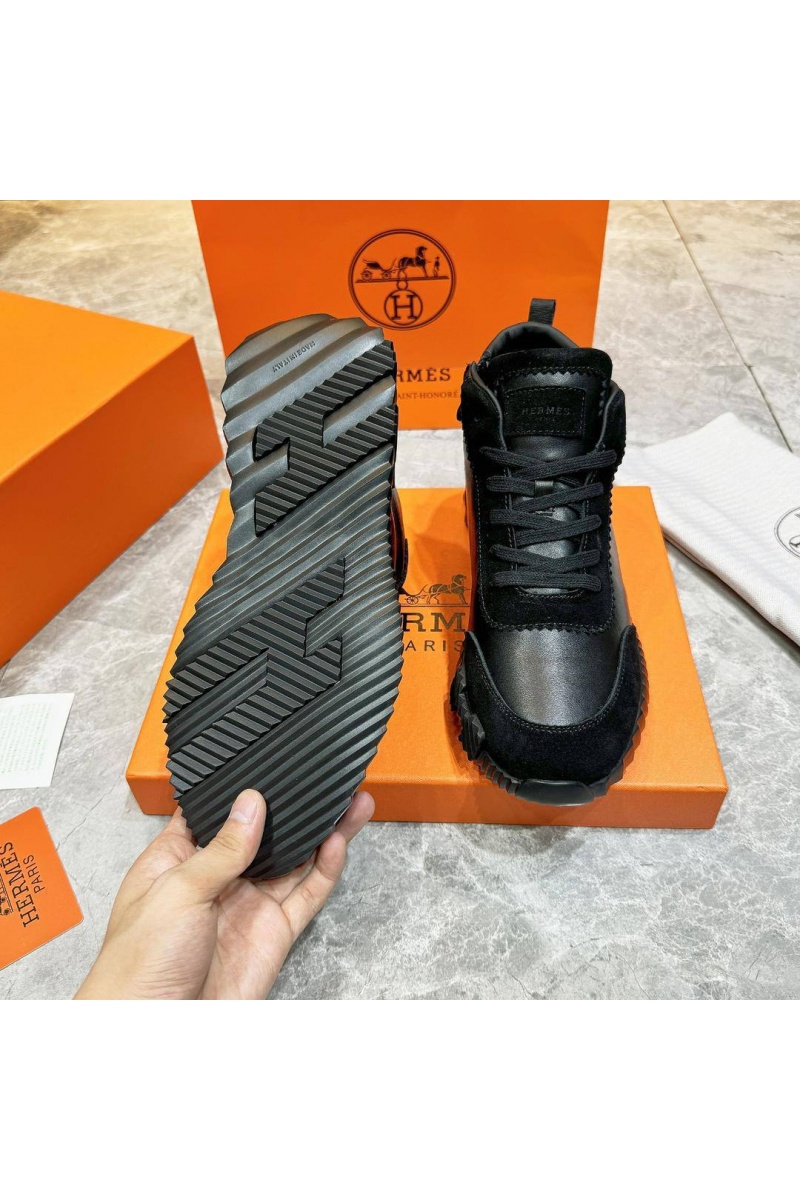 Hermes Кроссовки с мехом Bouncing high-top - Black