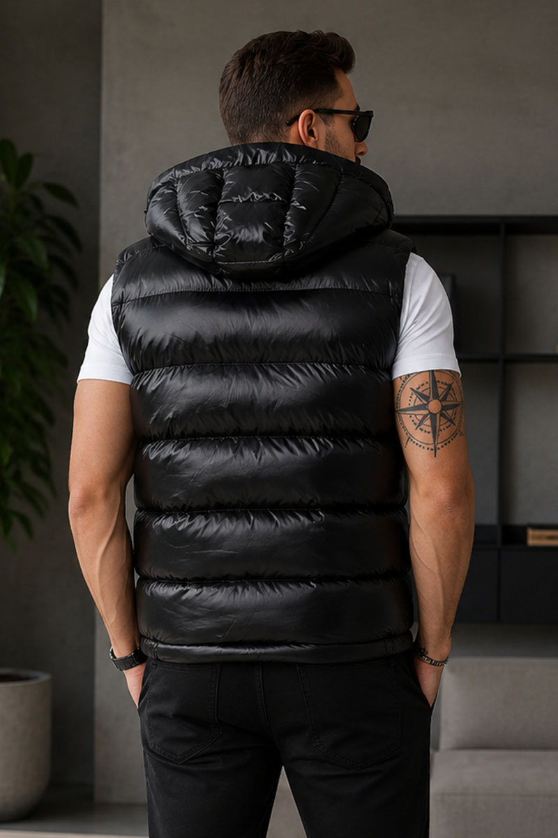 Moncler Мужской жилет logo-patch - Black 