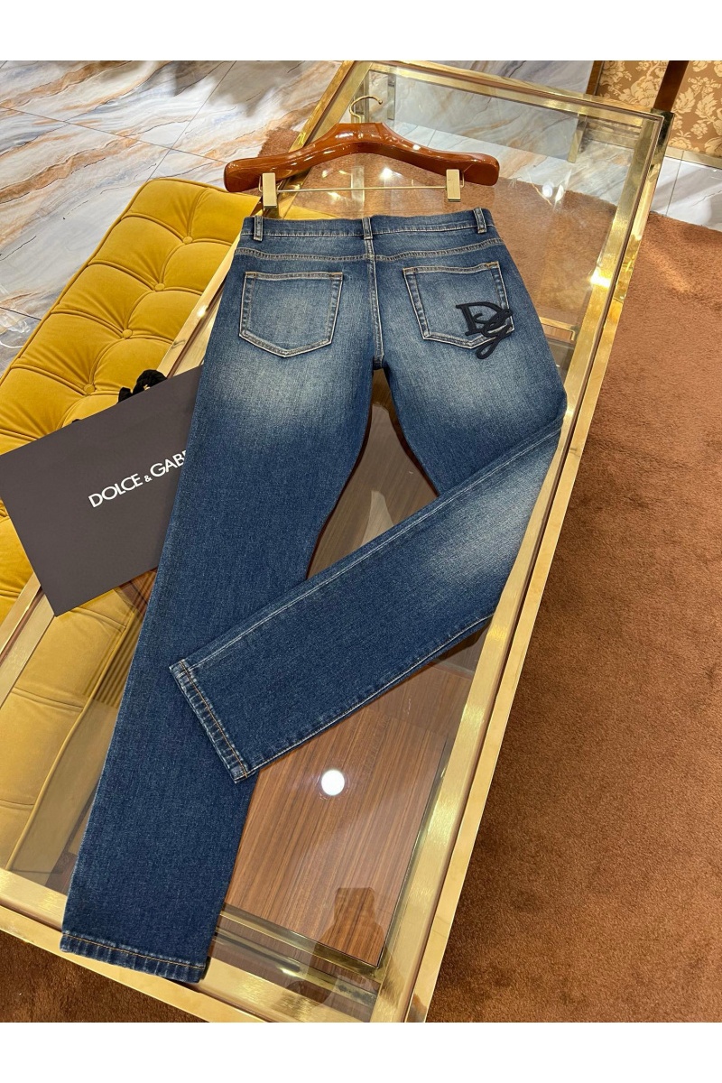 Dоlсе & Gаbbаnа Мужские синие джинсы slim fit Premium