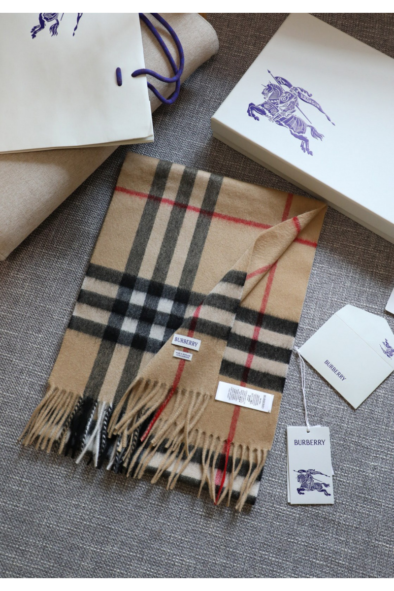 Burberry Шарф two-tone Check premium 168x30 см - Chestnut