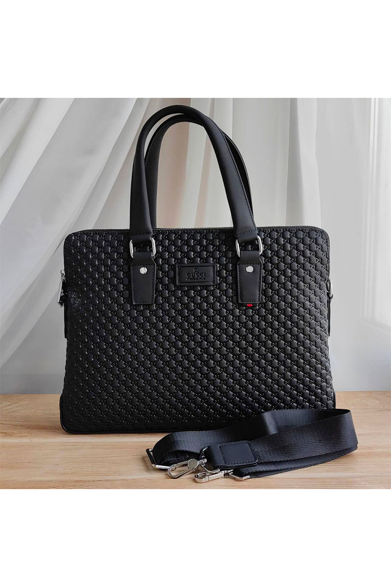 Gucci Кожаная сумка GG Supreme briefcase 38х28 см