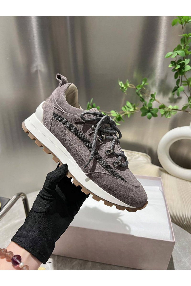 Brunеllо Сuсinеlli Женские замшевые кроссовки Monili Premium - Grey