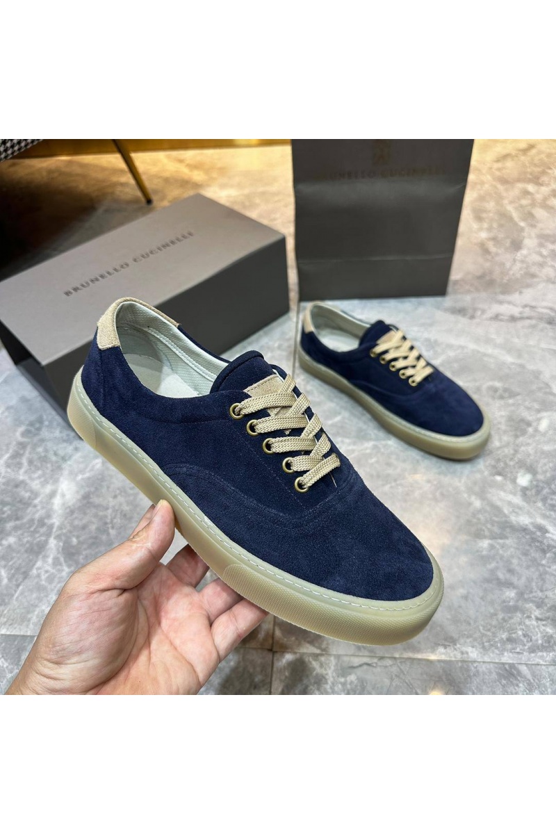 Brunеllо Сuсinеlli Замшевые кеды Sail low-top - Blue