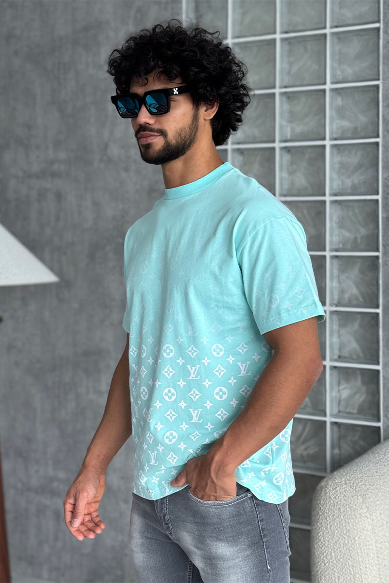 Lоuis Vuittоn Футболка бирюзового цвета Monogram Gradient
