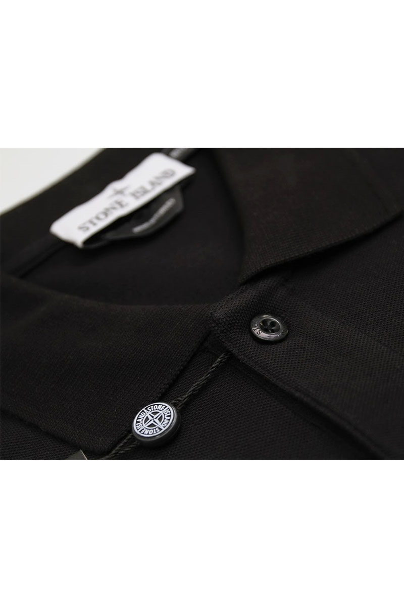 Stone Island Поло с длинным рукавом logo-patch - Black