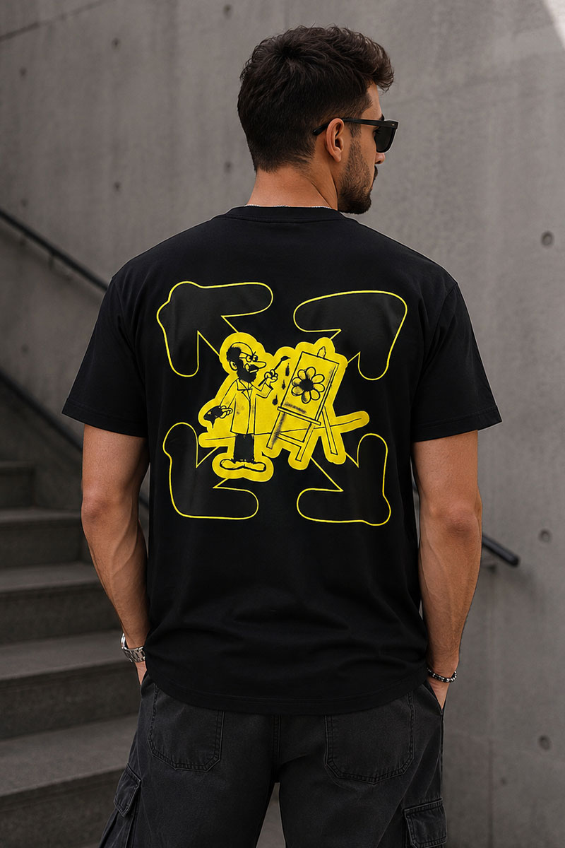 Off-White Чёрная оверсайз футболка Lvr Exclusive Arrow 