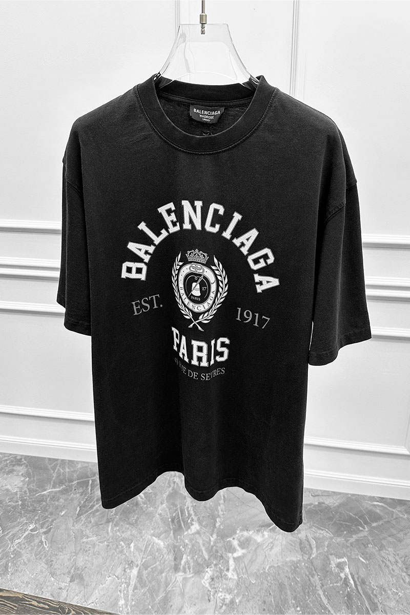 Balenciaga Чёрная оверсайз футболка College est.1917