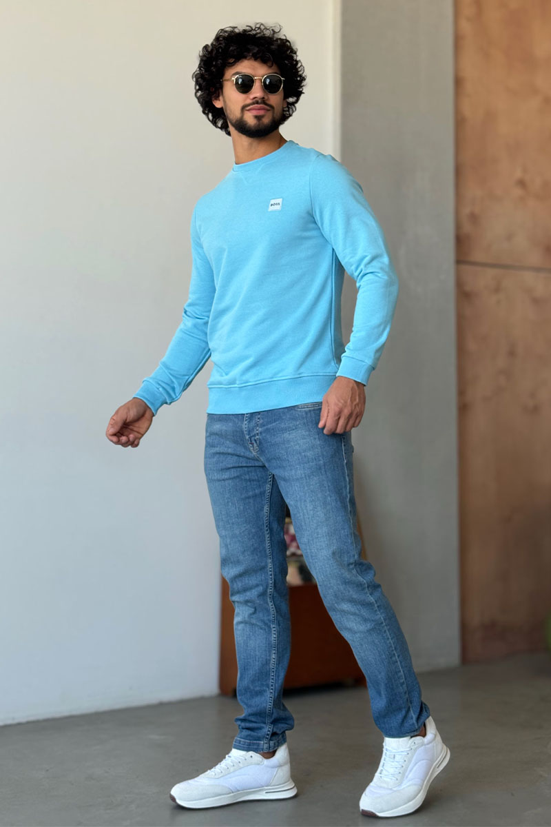 Hugо Воss Свитшот голубого цвета Westart logo-patch