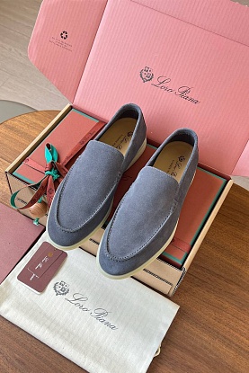 Замшевые лоферы Premium - Grey