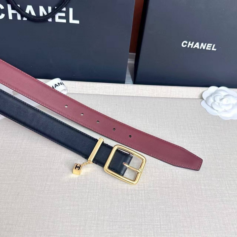 Chаnеl Кожаный ремень чёрного цвета