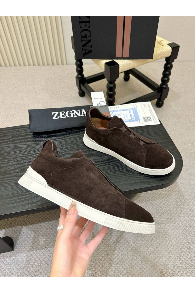 Zegna Мужские кроссовки Triple Stitch - Brown
