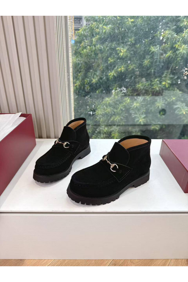 Gucci Женские замшевые лоферы premium - Black