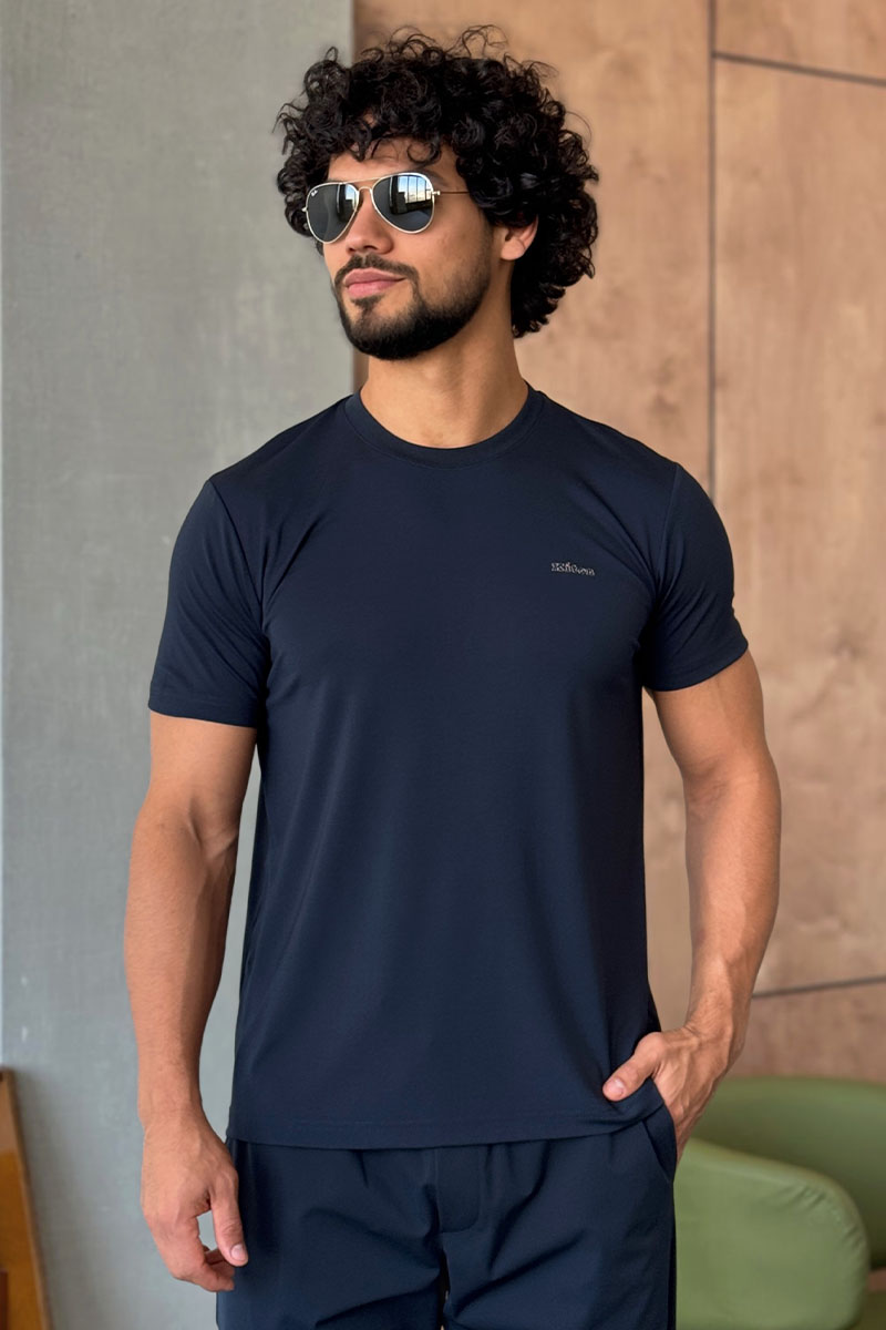 Kiton Мужская тёмно-синяя футболка 