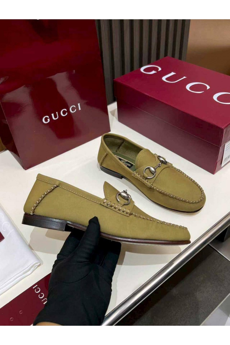 Gucci Женские замшевые лоферы GG premium