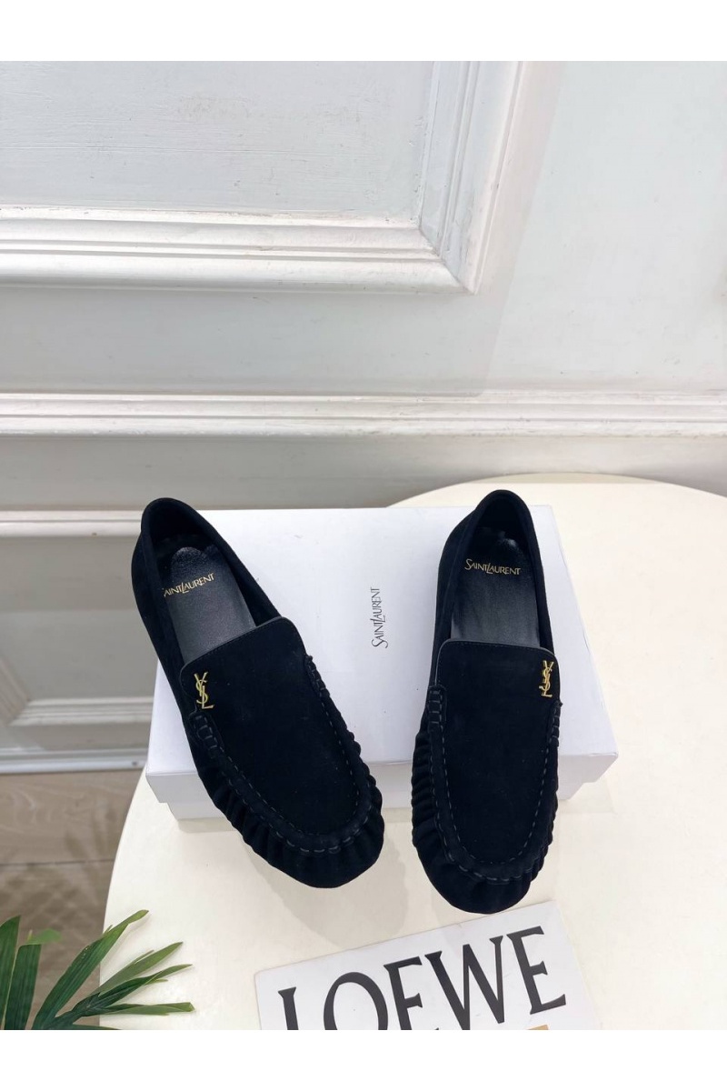 Yves Saint Laurent Женские замшевые лоферы premium