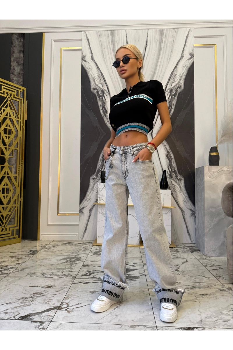 MIU MIU Серые женские джинсы 