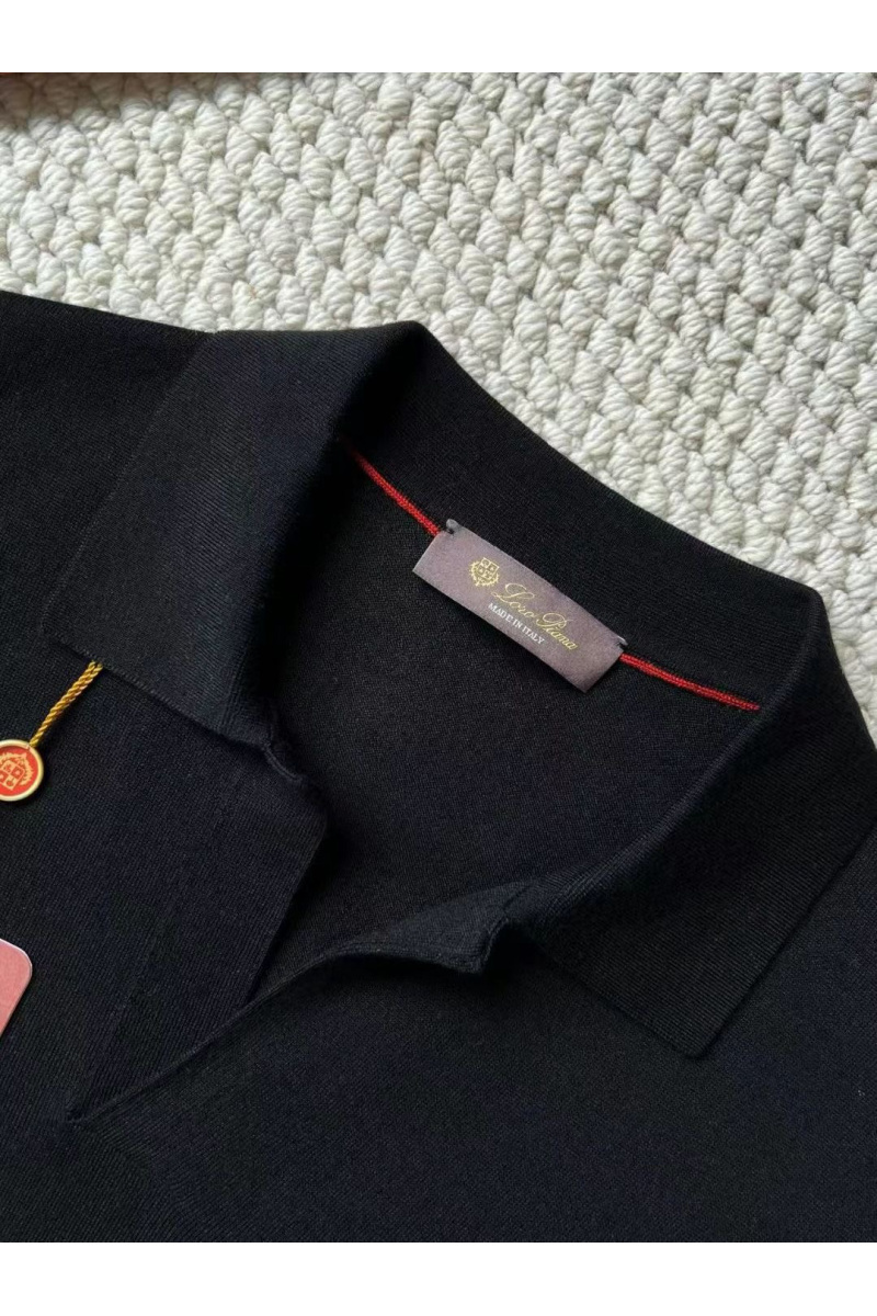 Loro Piana Поло с длинным рукавом Premium - Black
