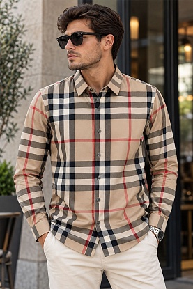Мужская рубашка vintage check