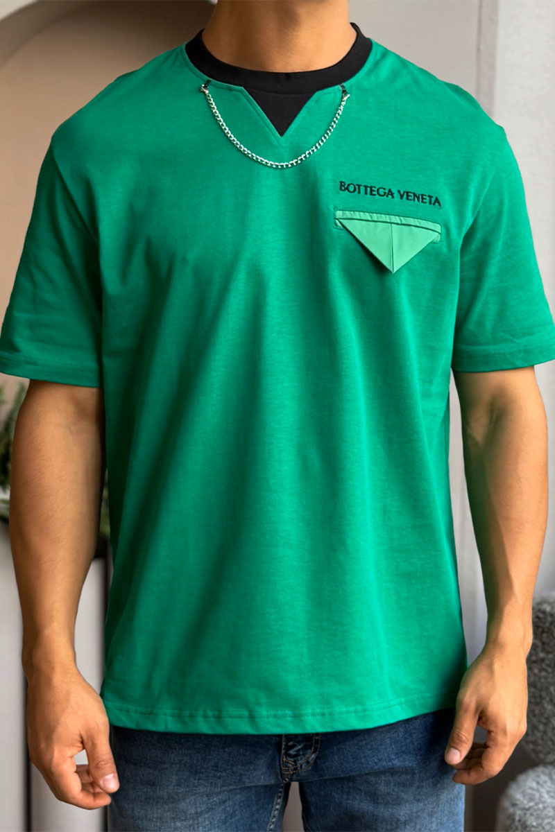 Bottega Veneta Зелёная оверсайз футболка Chain