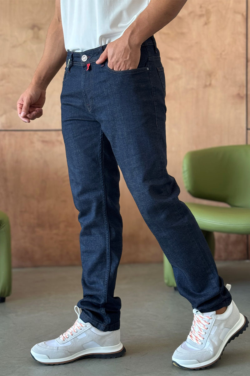 Kiton Мужские тёмно-синие джинсы 