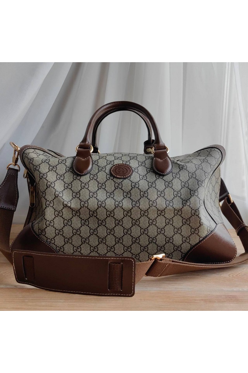 Gucci Дорожная сумка Interlocking G Duffle Bag in Beige 40x25 см