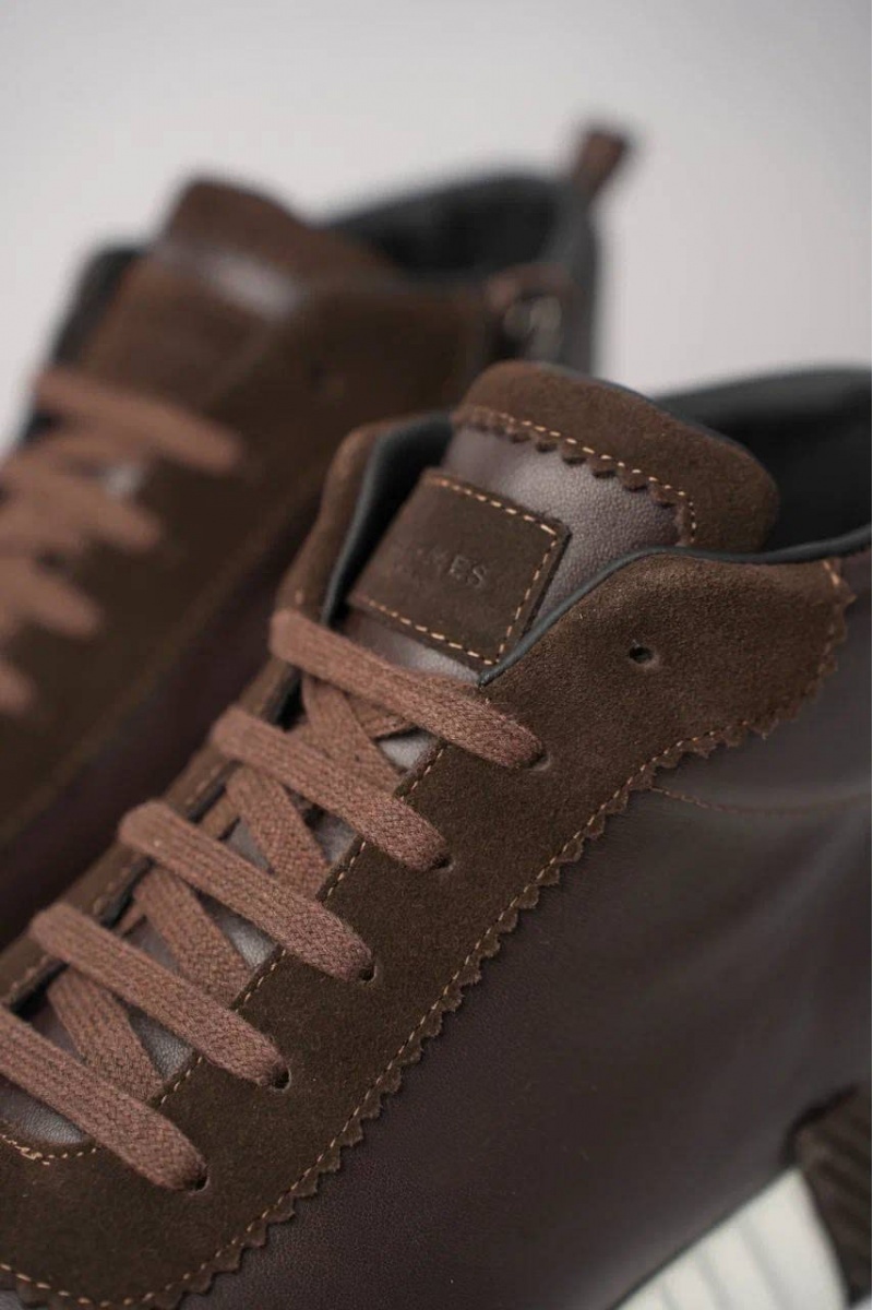 Hermes Кроссовки с мехом Bouncing high-top - Brown