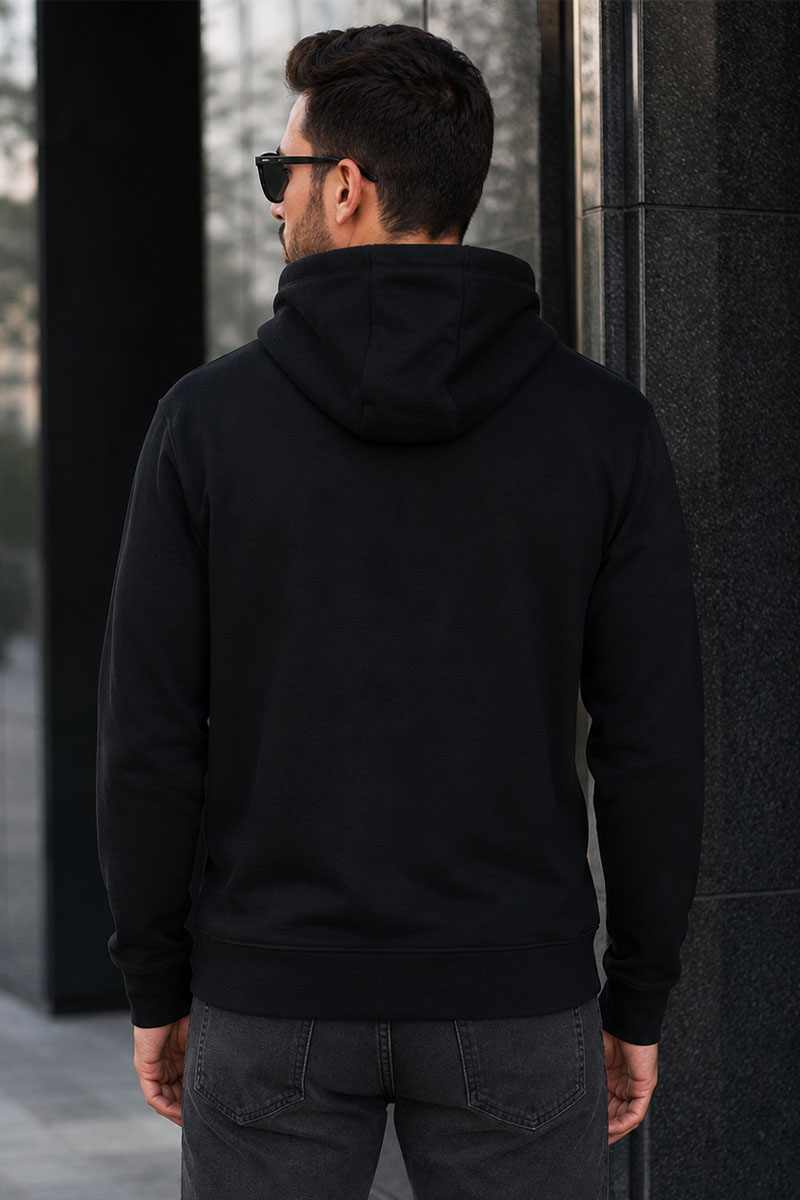 Hugо Воss Чёрное мужское худи Dreeman logo-print