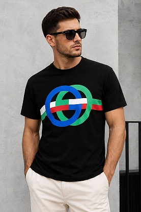 Мужская футболка чёрного цвета GG print