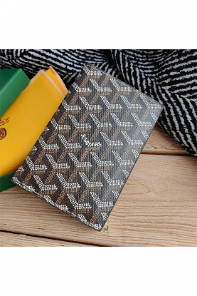 Кожаная обложка на паспорт Goyard - Brown 10х14 см