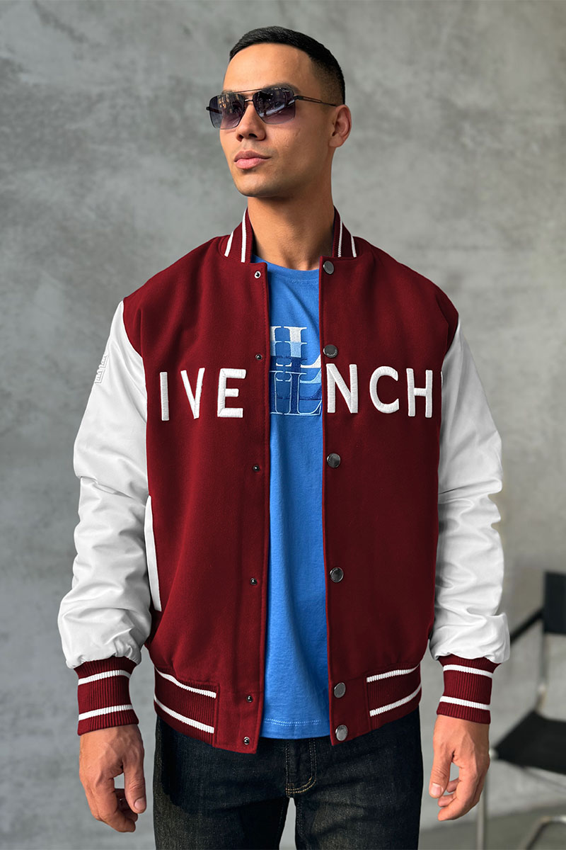 Givenchy Мужской бомбер Varsity logo-embroidered - Red / White