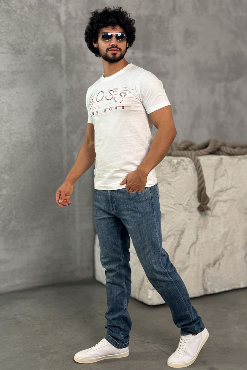 Hugо Воss Футболка белого цвета logo-applique