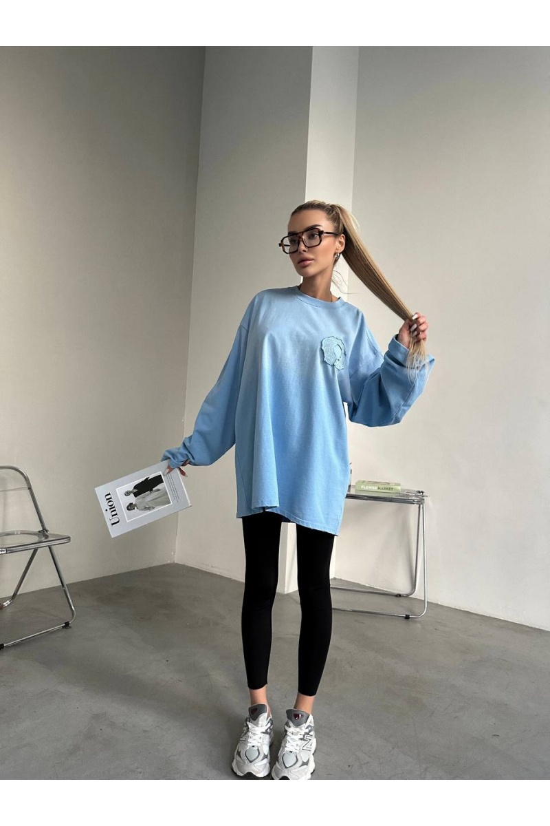 Chrome Hearts Женский лонгслив голубого цвета 