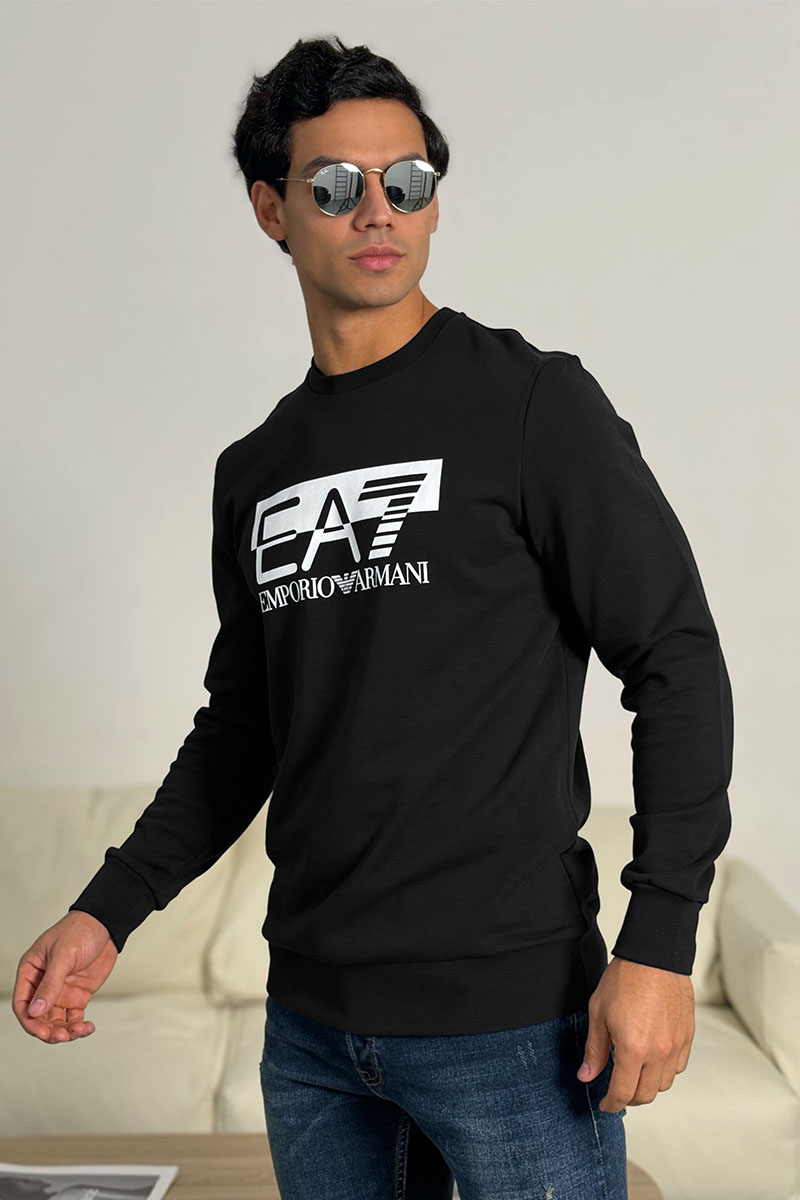 Emporio Armani EA7 Чёрный свитшот logo-print 