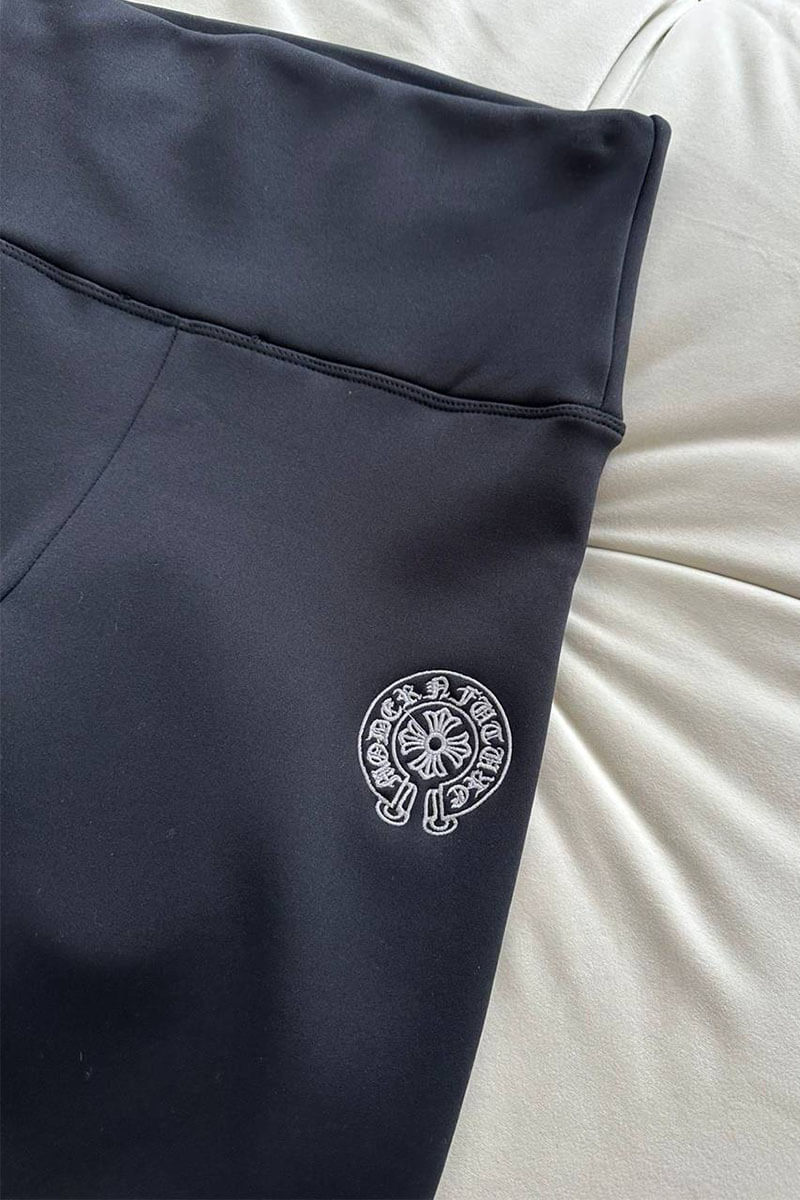 Chrome Hearts Женские утеплённые леггинсы чёрного цвета