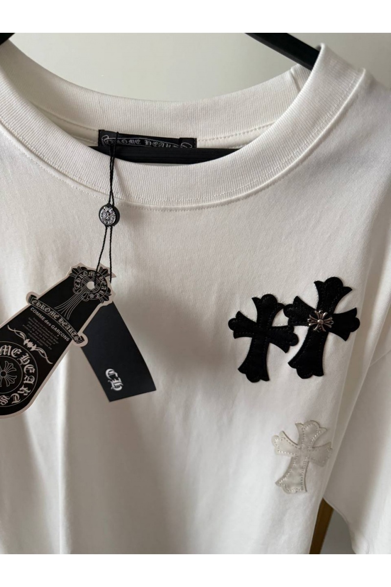 Chrome Hearts Женская оверсайз футболка белого цвета premium