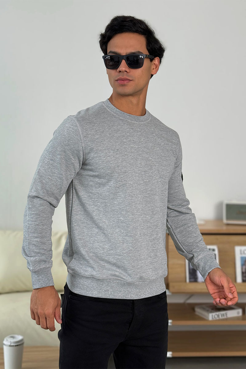 Stone Island Мужской свитшот серого цвета Compass-patch