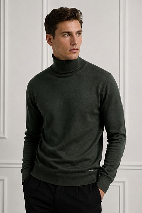 Мужская зелёная водолазка Maglione 