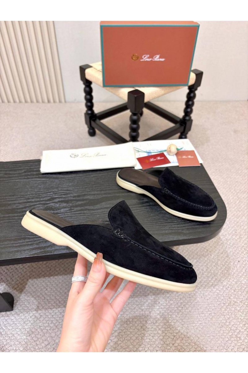 Loro Piana Мужские замшевые шлёпанцы Loro Piana