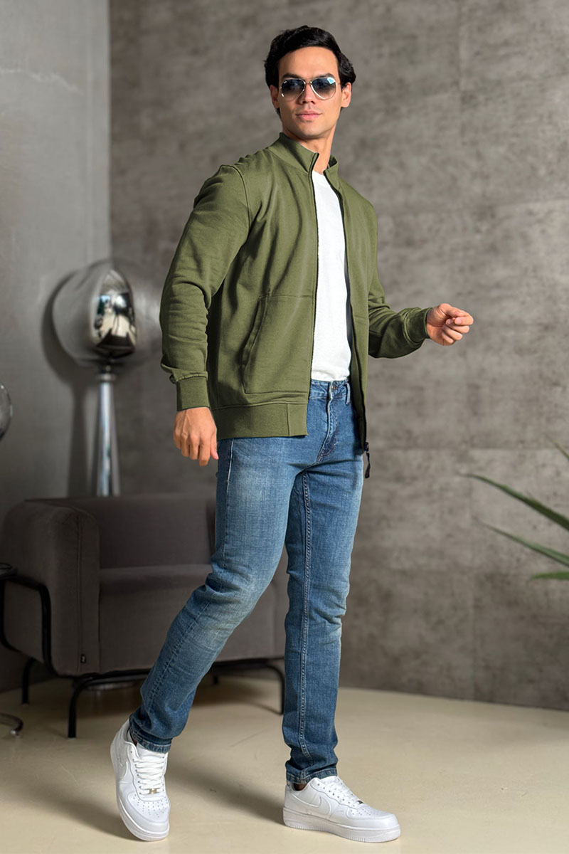 Stone Island Кофта зелёного цвета Zip-Up Compass-patch