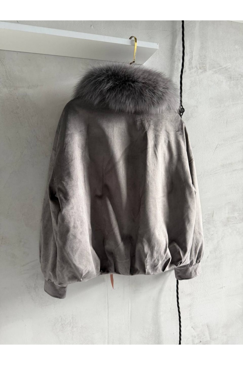 Loro Piana Женский бомбер с натуральным мехом premium