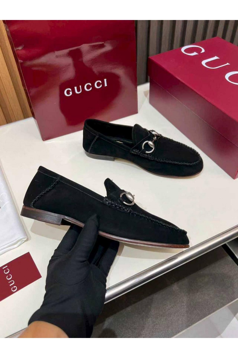 Gucci Женские замшевые лоферы GG premium