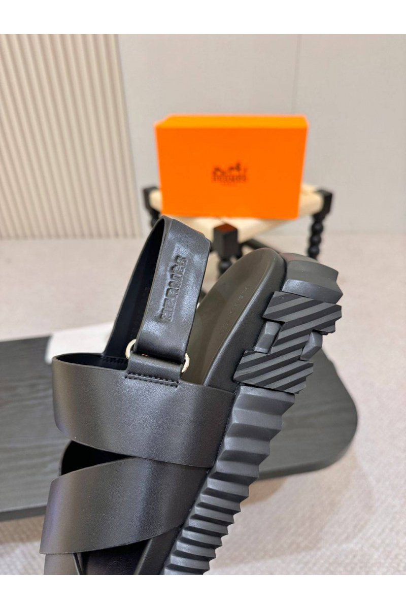 Hermes Мужские кожаные шлёпанцы Electric