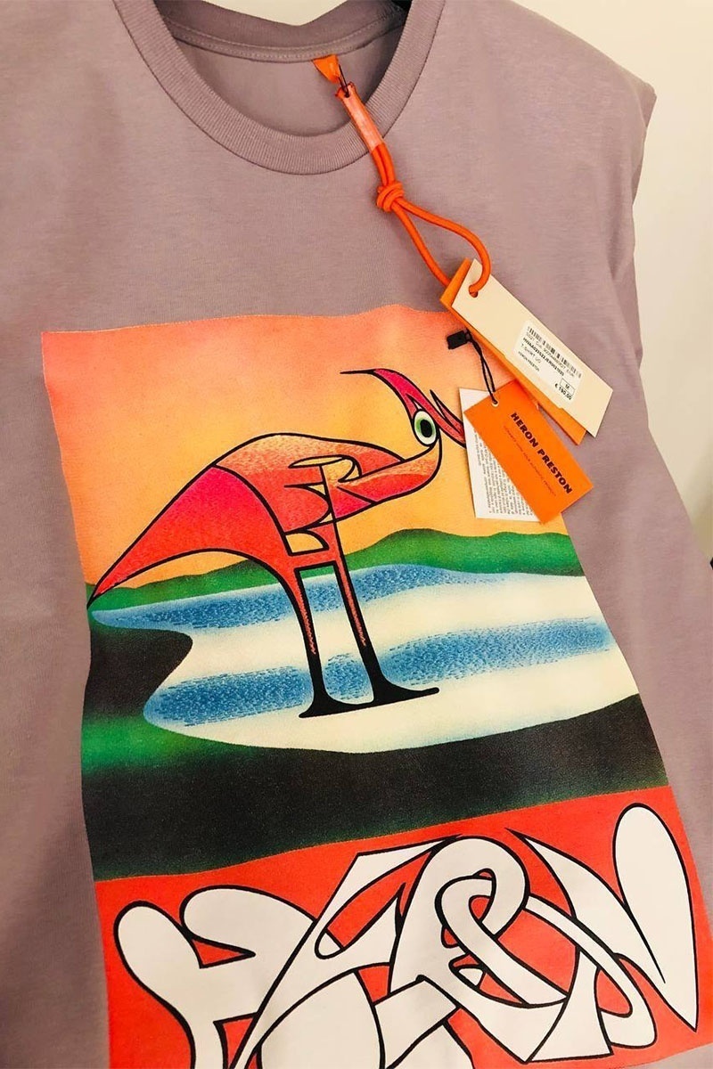 Heron Preston Фиолетовая оверсайз футболка abstract-print